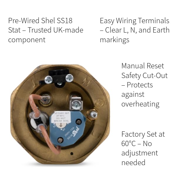 LavaTherm Shel (Backer) 27 Immersion Water Heater with Pre-Installed Thermostat 3kW Copper Element Direct Replacement for Backer Immersions 2 BSP Thread UK Made - Image 4