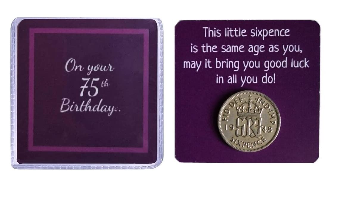 The Sixpence Seller 75th Birthday gift 1950 lucky present celebration birth year, unique 2025