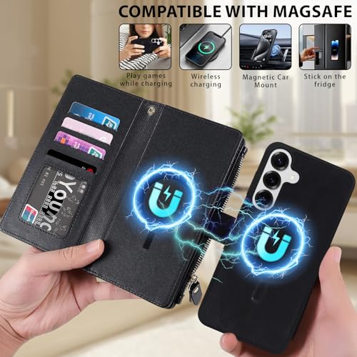 Étui cuir Samsung S25 FE matelassé premium noir MagSafe - 2