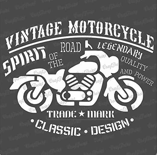 Bike Stencils for Wall Painting - Vintage Motorbike - Size: 6X6 Inches - Home Decor Word Stencils - Word Stencils for Painting - Home Decor Wall Stencil - Home Decor Stencil