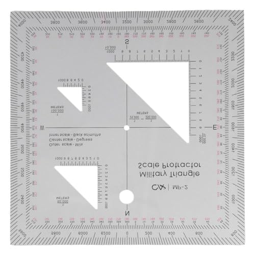 GetCoupon 6-inch Military Protractor, Transparent Plastics Perfectly for Land Nav Protractor Built-in Scale MP-2 Learning