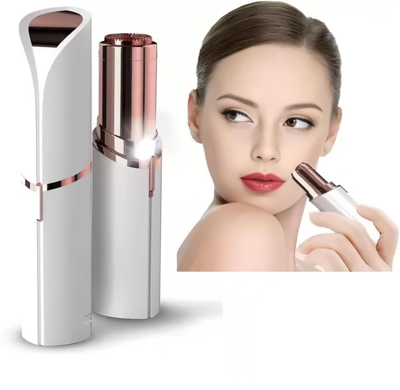 Shree Salasar Shine Women Hair Removal Touch Epilator Wax Electric Hair Removal Painless Lipstick Shaving Razor Eyebrow Face Lip Nose Chin Hair Removal Machine (White)_A3-image-12