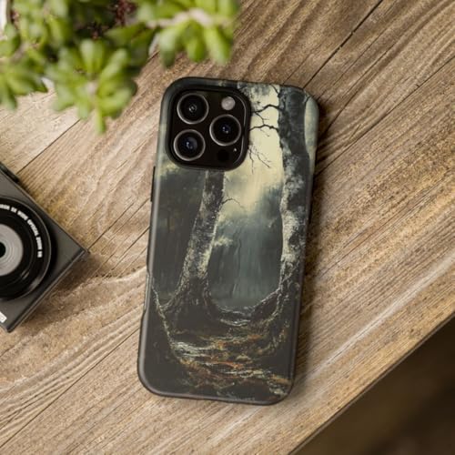 Coque rigide mate iPhone 16 Pro Max design forêt de bouleau premium