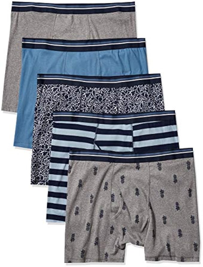 Amazon Essentials Men's Tag-Free Boxer Briefs, Pack of 5