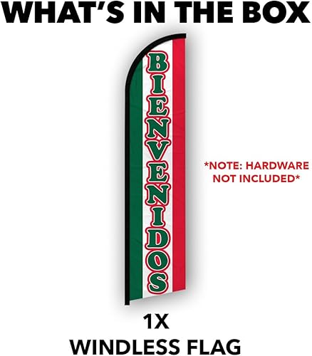 Miniatura 4 de Bandera publicitaria sin viento de Bienvenidos, perfecta para minoristas, tiendas, negocios, restaurantes