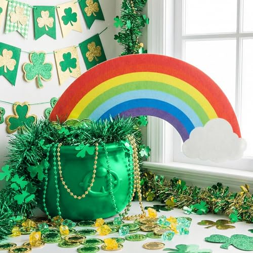La mejor selección de Calderos al mejor precio. 40 Civaner - Juego de 207 decoraciones para el día de San Patricio, caldero de plástico, juego de arco iris, con moneda de la suerte de oro verde, diamantes acrílicos y hoja de...