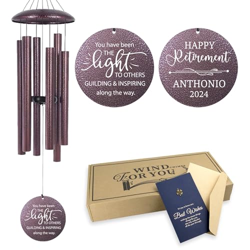 Image of ASTARIN Personalized Retirement Wind Chimes, 30 inch Wind Chimes Retirement Gifts for Men, Retirement Gift of 2025, Retirement Wind Chime for Women, Friends, Boss