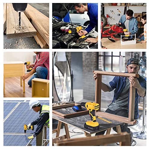 KKnoon 20 V tragbare Akku-Bohrmaschine 3/8-Zoll-Futter Handbohrmaschine Schraubendreher mit 2 Batterien Schnellladegerät… – Bild 7