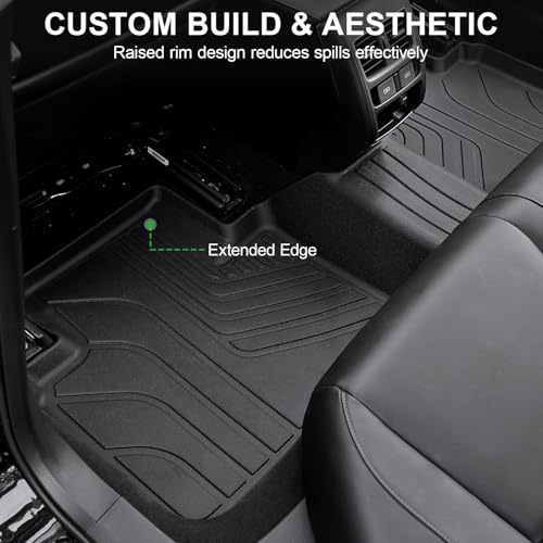 Image of Floor Mats for 2012-2015 Honda Civic Sedan & Sedan Si (Not for Coupe), TPE All Weather Durable Floor Liners Door Sill Guards for Honda Civic