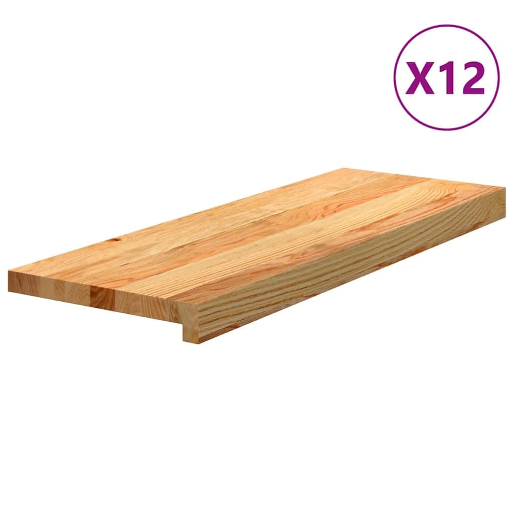 Set di 12 gradini per gradini, in legno massello, 70 x 25 x 2 cm