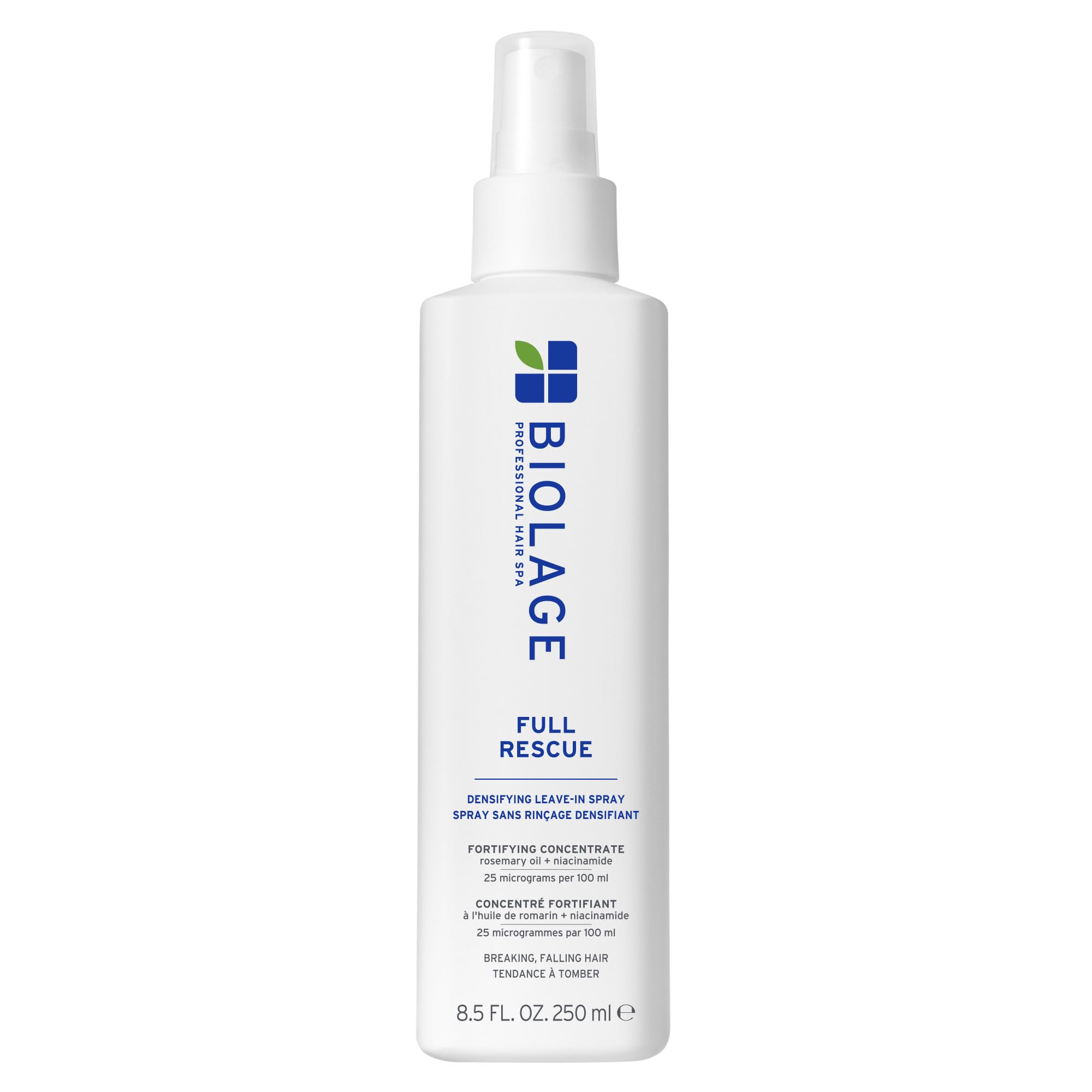 Biolage Full Rescue Densifying Leave-In Spray - Instantly Fuller-Looking Hair, Controls Flyaways, Detangles for Easy Styling, Rosemary Oil & Niacinamide, Vegan & Cruelty-Free, 8.5 Fl Oz