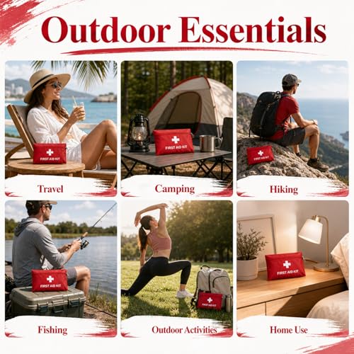 Image of First Aid Bags Empty,Mini First Aid Pouch Empty,Mini First Aid Kit Bulk,Zipper Pouches for Emergency,Travel and Outdoor (Red 30 Pack, 4.3 * 6.3 inch)
