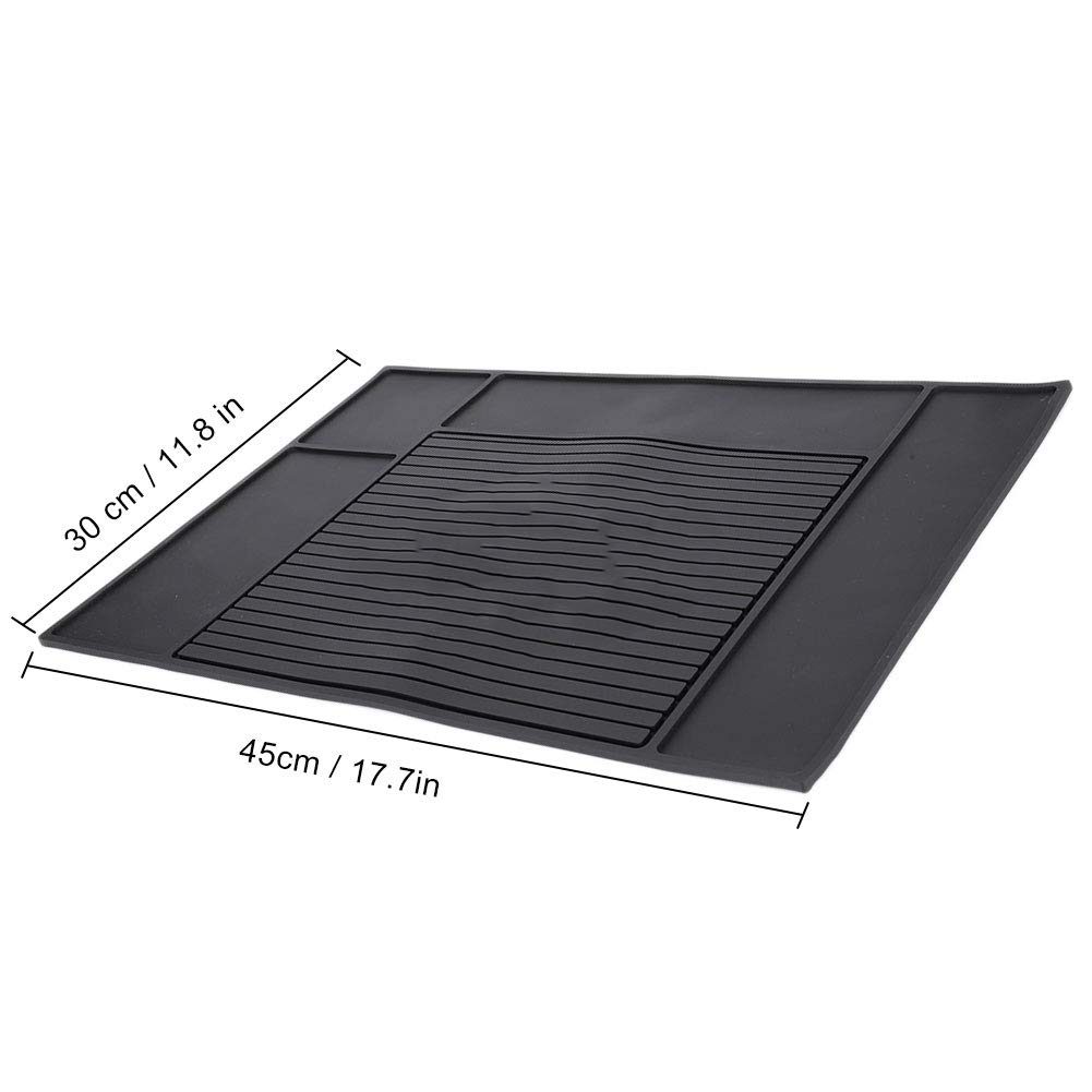 Agatige Alfombrilla Organizadora De Herramientas De Peluquero, 30x45cm PU Varias Casillas Antideslizante Herramienta De Peluquería Bandeja Peluqueria Barberia Accesorios Para Uso En Salón Peluquerías
