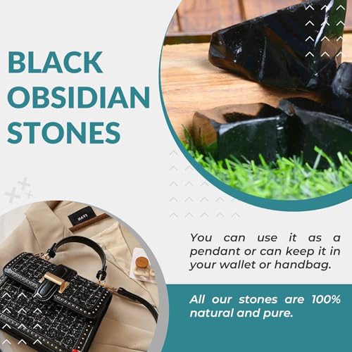 Image of Natural Black Obsidian Rough Stone 100g - Raw Crystal for Manifestation, Reiki Healing & Chakra Balancing