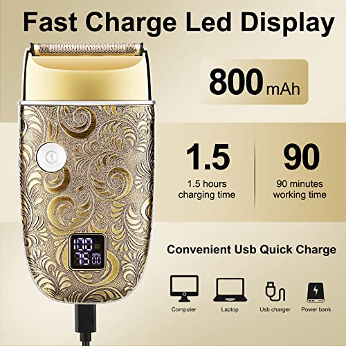 Qreeyx Electric Razor For Men, Wet Dry 3-Blade Electric Shaver, All-Metal Housing Foil Shaver, 2 Adjustable Speeds Powerful Shavers For Men, Men Close Bald Head Barber Shaver Trimmer #TOP3