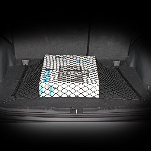 AndyGo Car Rear Trunk Black Elastic Mesh Cargo Net 4 Hooks Fit for Volvo S40 S60 S70 S80 S90 V40 V50 V60 V90 XC60 XC70 XC90