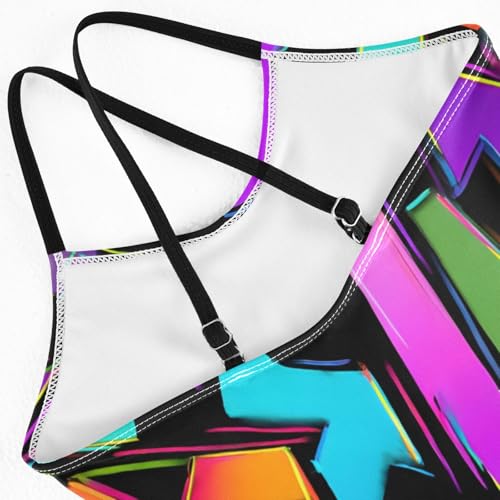 Girls Swimsuit Lightning Arrow Pattern One Piece Swimwear4