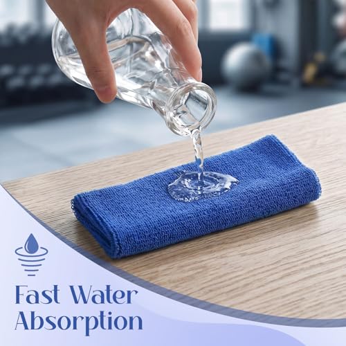 Image of WILLBOND 6 Inch Wrist Sweat Bands for Men Women Tennis Elastic Athletic Long Sweatband Wrist Absorbent for Basketball Tennis Running Outdoor Activity