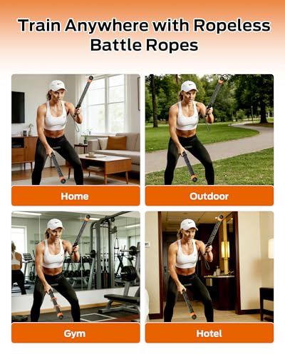 2PCS Ropeless Battle Ropes with Resistance Bands for Home Gym Workouts - image 6