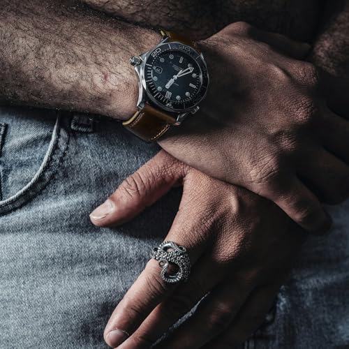 Image of hemsut h Leather Watch Bands for Men, Horween Quick Release Leather Watch Strap Vintage Watch Replacement Wrap of 18mm, 20mm, 22mm