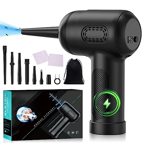 Soplador de Aire, 3 Velocidades 61000 RPM, Mejor Sustituto de Latas de Aire Comprimido con LED -...