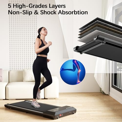 Image of SupeRun 2024 Newest Walking Pad Treadmill, 2.5 HP Under Desk Treadmill, 2 in 1 Portable Treadmill for Home with Remote Control LED Display, 300 Ibs Weight Capacity