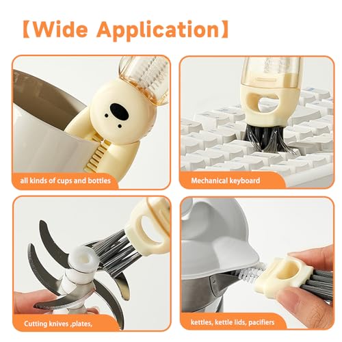 Image of Creative 3 in 1 Multifunctional Cleaning Brush, Multipurpose Bottle Gap Corner Cleaner Brush Magic Water Bottle Cup Lid Detail Cleaner Tools for Travel Water Bottle,Cups Crevice