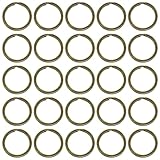 Shapenty 25PCS Antique Bronze Flat Split Key Chain Ring Connector Metal Keychain Keyring Clip Loop Holder, 1.2 Inch, Bronze Tone