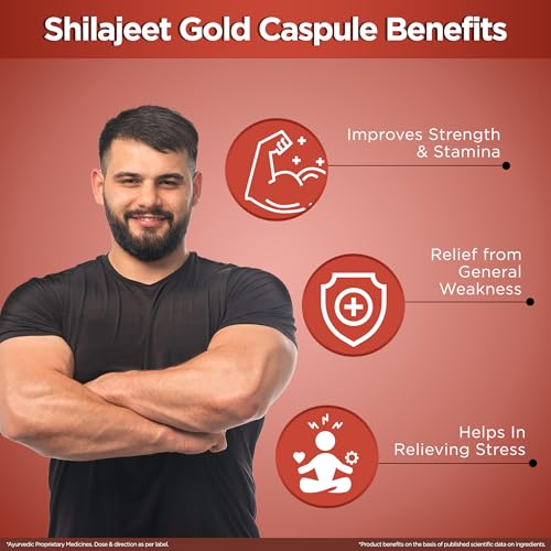 Image of Multani Shilajeet Gold 10 Capsule For Youthful Living, Enriched With Gold, Kesar, Safed Musli & Shilajeet Ayurvedic Shilajit Capsule For Stamina & Endurance