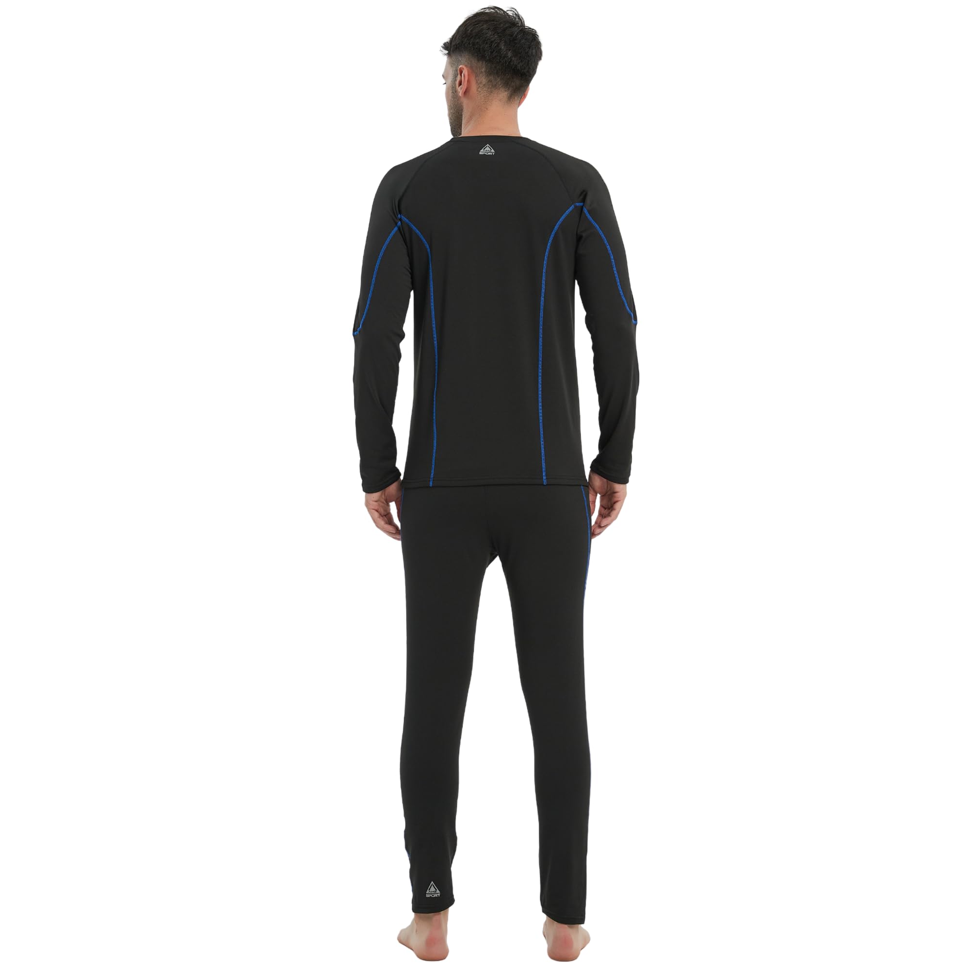 AMZSPORT Intimo Termico Uomo Set di Maglietta e Pantaloni a Compressione Asciugatura Rapida per Sci Palestra Ciclismo Calcio Corsa