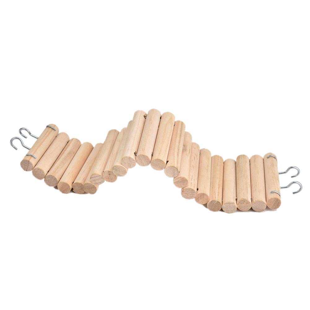 Picture of Fockety Natural Wood Safe Non-Toxic Pet Suspension Bridge, Hamster ...