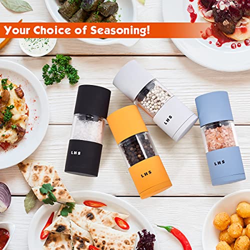 Lhs Premium Salt And Pepper Grinder Set, Stainless Steel Salt Pepper Shakers Set, Refillable Peppercorn Grinder And Sea Salt Mill With Adjustable Coarseness For Kitchen Use - 4.6 Inches(Set Of 4) #TOP3