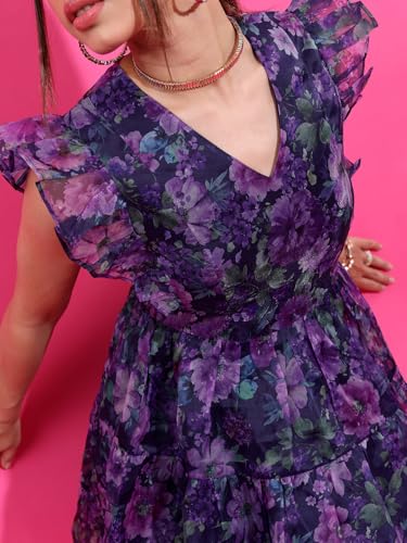 Image of Tokyo Talkies Women's Sleeveless V-Neck Printed Dresses | Stylish Dresses | Party Dresses