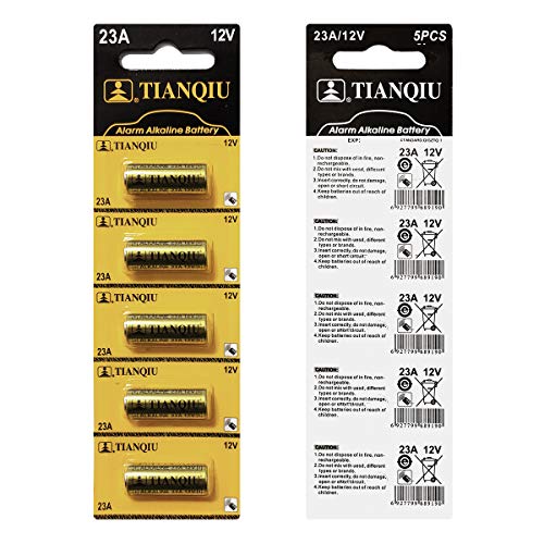 TIANQIU A23 12V Alkaline Battery, Tearstrip (2 Batteries)