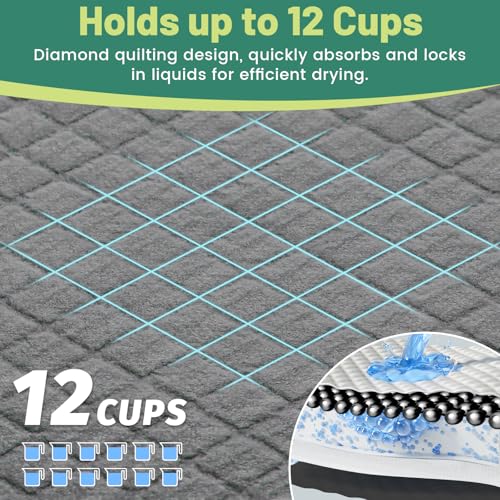Image of Gimars XL 28 inchx34 inch 6-Layer Ultra Abolsorbent Pee Pads for Dogs, Leak-Proof Carbon Dog Puppy Pads, Odor-Control & Quick Dry Dog Training Pads 30 Counts Charcoal