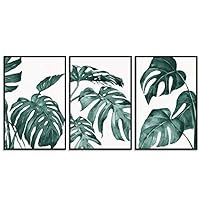 3 Piece Framed Canvas Wall Art Tropical Plant Leaves Canvas Prints Home Artwork Decoration for Living Room,Bedroom - 16