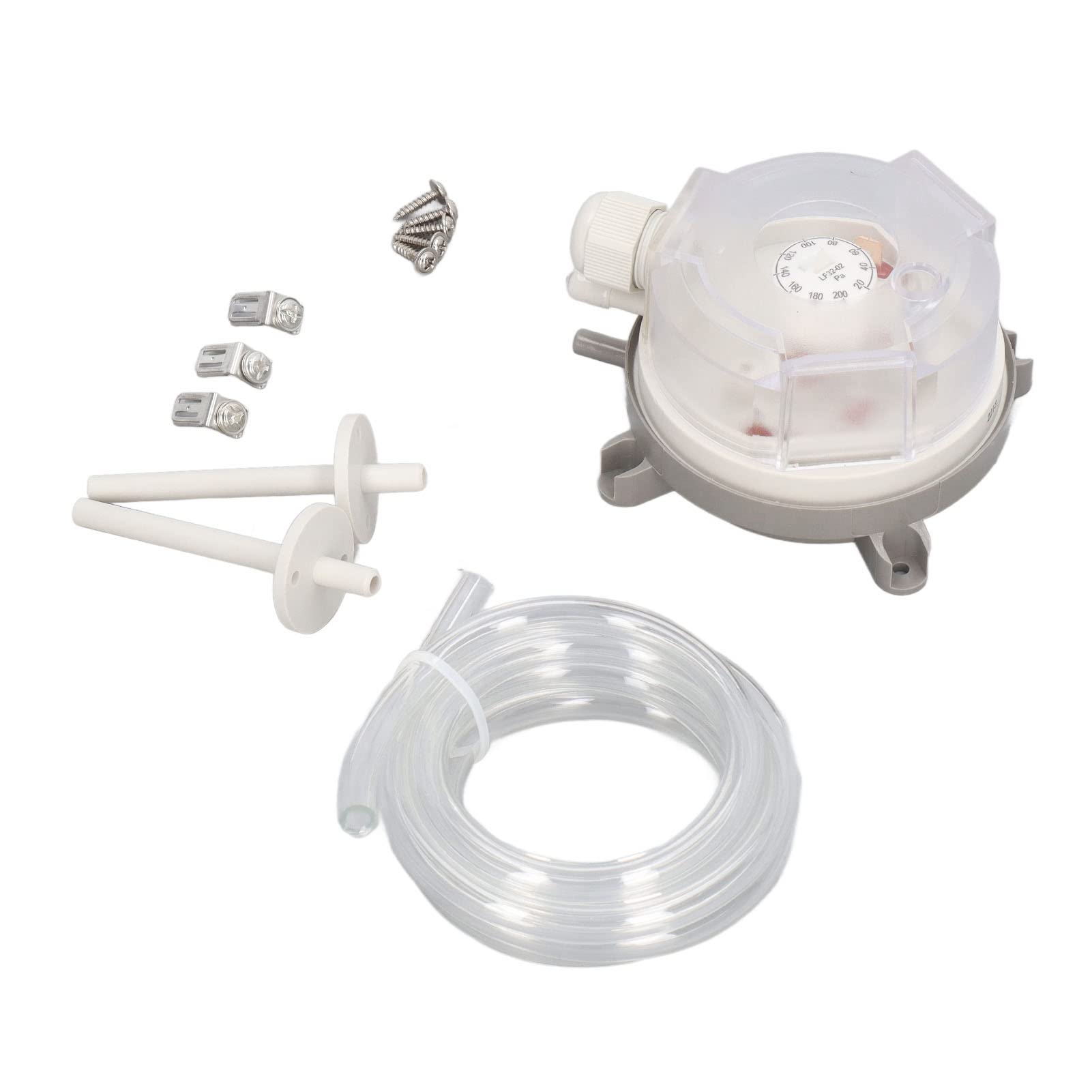 DEWIN Pressostato Ventilazione Riscaldamento,Pressostato Differenziale SPDT Meccanico con Strumenti di Montaggio LF32‑02 20‑200pa