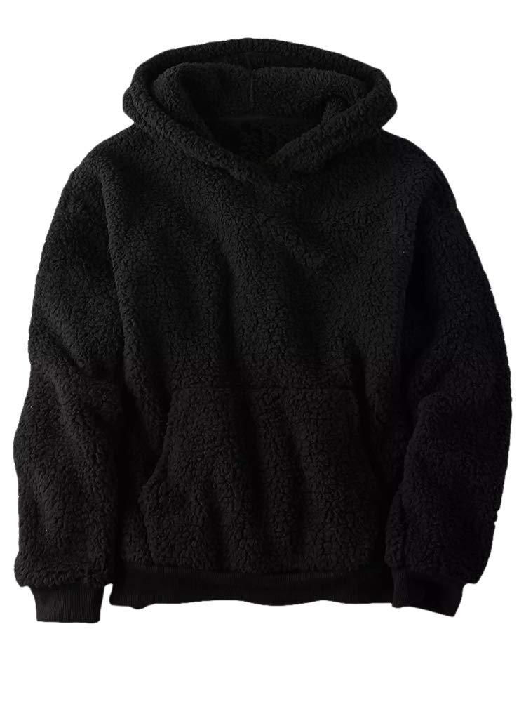Makkrom Boys Girls Sherpa Fleece Hoodies Pullover Sweatshirts with Pockets