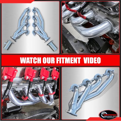Image of LS Swap Ceramic Coated Shorty Headers High Performance Thermal Barrier Coating Block Hugger Exhaust Headers MLS & Copper Gaskets 2.5 Inch 3 Bolt Collectors Fits 4.8 5.3 6.0 LS1 LS2 LS3 S10 C10 K10
