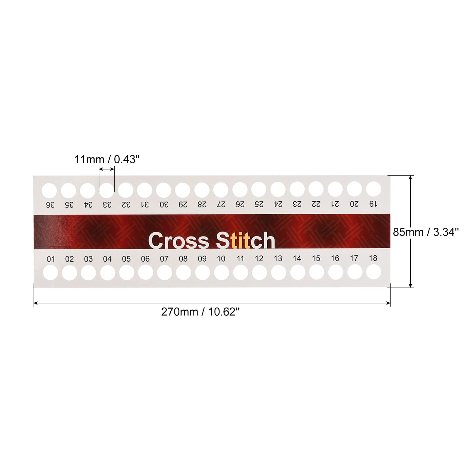 PATIKIL 1-36 Position Embroidery Thread Paper Organizer, 50 Pcs Cross Stitch Row Line Holder for Craft Sewing Tools Storage Red & White - Image 2
