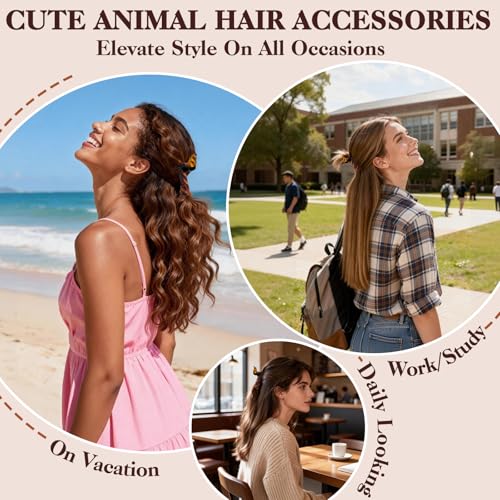 Pinza para cabello pequeña con diseño de perro salchicha miniatura 5