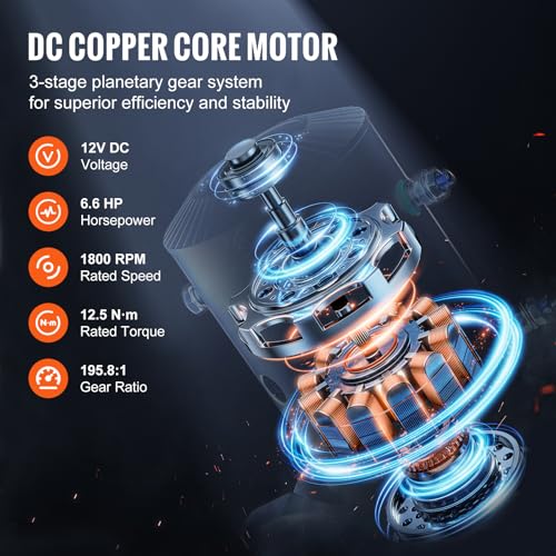 Dispositivo eléctrico de tracción 13,500 lb 12V DC para camiones miniatura 3