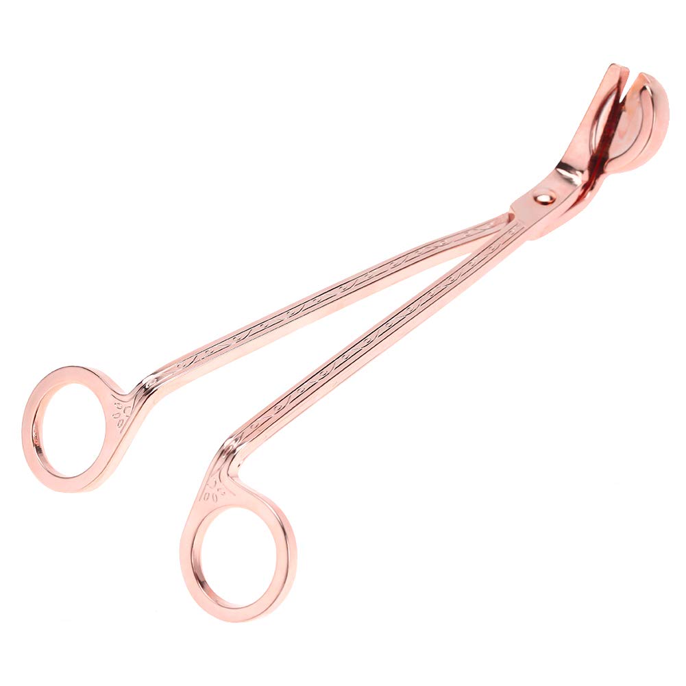 Lybunair Fashion Semicircular Plating Stainless Steel Candle Heart Clip Wick Trimmer Scissors Tool (Rose Gold)