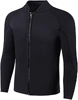 Vista 1 de Wetsuit Top Men,2mm Mens Wetsuit Top 3mm Long Sleeve Wetsuit Jacket Men Front Zip Warm Wets Suit Jackets for Men Stretch Mens Wetsuit Top