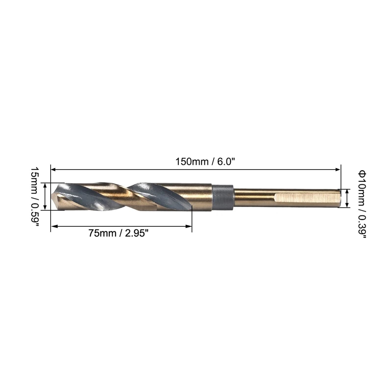 4 brocas helicoidales de 25 mm, vástago reducido, HSS para acero inoxidable RSHVOBRRS