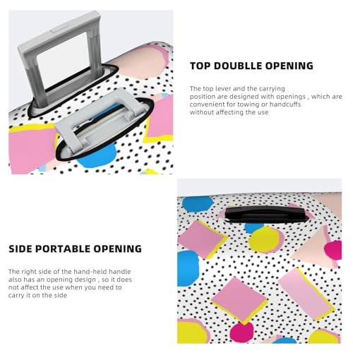 80s Style Spot Blots And Dots Travel Luggage Cover Elastic Suitcase Protector Washable Baggage Covers For Trunk Case Fits 25-28 Inch Luggage4