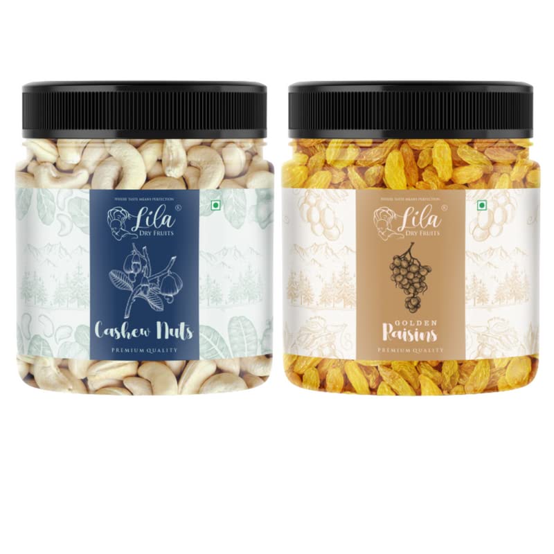 LILA DRY FRUITS Combo Cashews & Raisins (250g x 2) | Fresh and Crunchy Whole Cashew and Golden Raisin | Kaju Kishmish Ideal for Snacking, Dieting, Cooking etc | Dry Fruits Perfect for Gifting (B0BM4CFVHK) Amazon Price History, Amazon Price Tracker