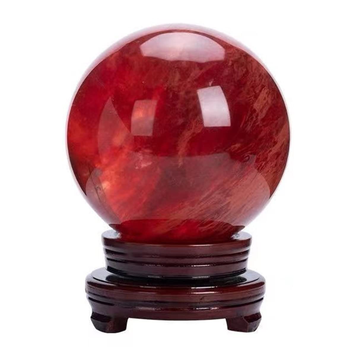 Esfera de cuarzo transparente rojo LQYXGS de 105-110mm para decoración