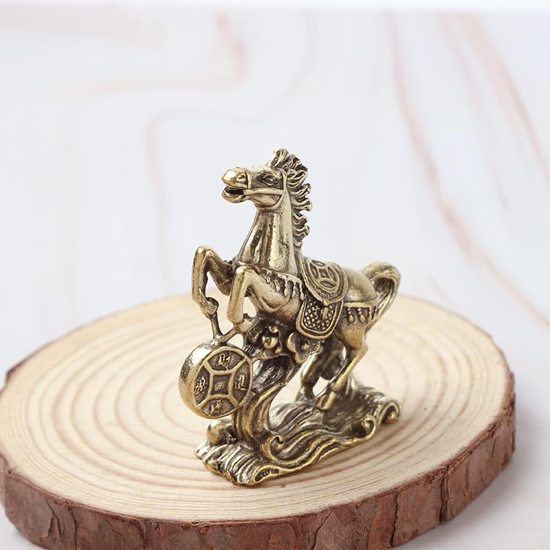 2 Piezas Estatuas de Caballo de Bronce Color Cobre Antiguo miniatura 3