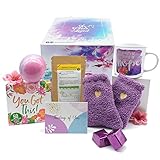 SHE FEELS LOVED Self Care Gift Basket – Stress Relief Gift for Mom, Wife, Friends, 7-in-1 Self...